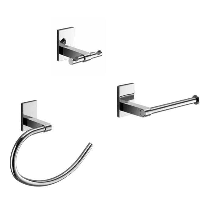 Gedy MNE1326-13 Chrome 3 Piece Accessory Set